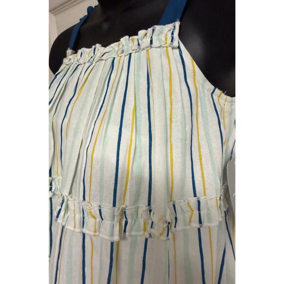 Disney Girls A-Line Dresss Size 5 6 White Stripe Stitch Sundress Ruffle NWT New - Picture 4 of 9